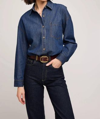 Gentle Fawn Whitney Denim Button Down Shirt In Dark Wash