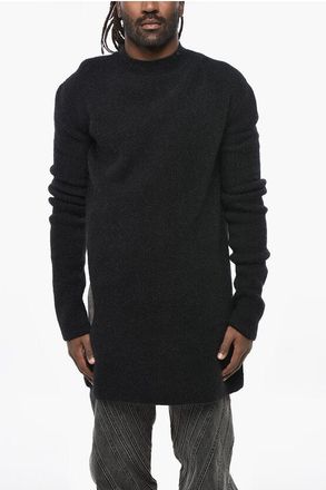 Rick Owens Maglia Lunga SUBHUMAN in Misto Lana con Dettaglio Cut-Out taglia S