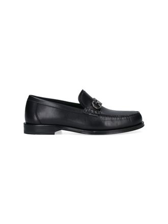 Ferragamo Smooth Leather Moccasin Toe Shoes with Polished Finish