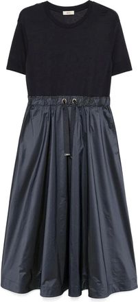 Herno Navy Blue Drawstring Waist Dress