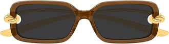 Bottega Veneta Sunglasses Bv1439 S 005 Gold Brown/Gray Women