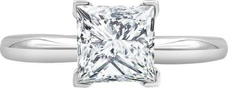 Grown Brilliance 1.00 Caratt 14K White Gold Princess Cut Lab Grown Diamond Solitaire Engagement Ring for Women -Color/Clarity-IJVS