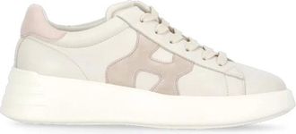 Hogan Ivoor Leren Sneakers voor Vrouwen - Dames - Sneakers - Beige - 39 EU - Su&egrave;de - Schoenen
