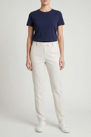 Brunello Cucinelli Off White Tailored Cotton Trousers, Brand Size 46 (US Size 12)