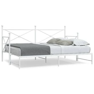 Berkfield Home Daybed with Trundle without Mattress White 90x200 cm Steel