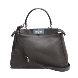 Fendi Pre-owned Peekaboo Handbag - Dames - Pre-owned - Grijs - Maat: ONE Size Leer