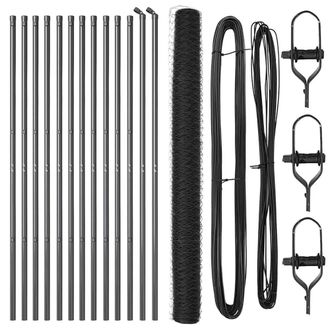 Berkfield Home Fencing Set Set of 2 Grey Galvanized Steel 25m x 1.5m Durable
