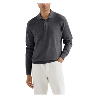 Brunello Cucinelli Heren, Tops, Grijs, Maat: L Katoen