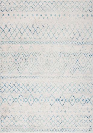 Safavieh Alfombra bohemio de polipropileno blanco/azul, 122 x 183 cm