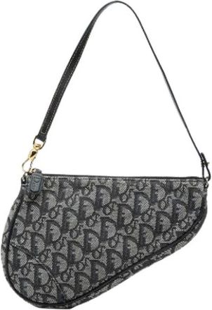 Dior Pre-owned Mini Saddle - Dames - Vintage Schoudertas - Blauw - ONE Size - Leer - Vintage