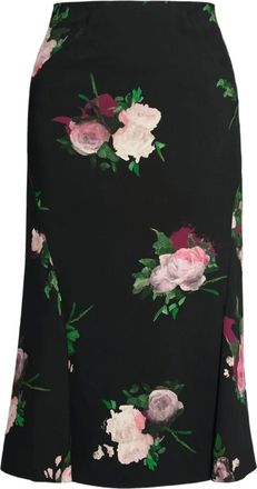 Erdem Midi-jurk met bloemenprint - Zwart