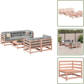 vidaXL The Living Store Set Divani da Giardino 6 pz in Legno Massello Abete Douglas - Divano in legno