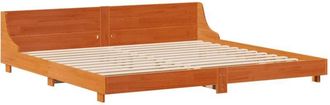 vidaXL Vidaxl - Cama Sin Colch&oacute;n Madera Maciza De Pino Marr&oacute;n Cera 180x200 Cm
