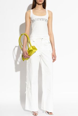 Blumarine Top With Z Logo, Womens, White