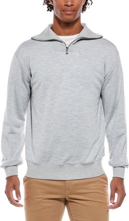 Isaia Half Zip Army Silk-Blend Pullover