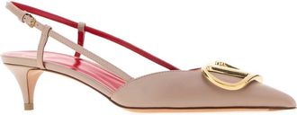 Valentino Garavani Womens Antiqued Pink Leather Vlogo Signature Pumps Poudre Scarpe Con Tacco High Heel Shoes