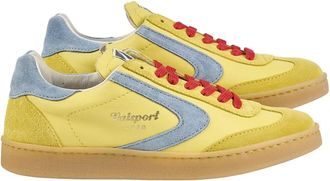 Valsport Geel Blauw Leren Su&egrave;de Sneakers - Dames - Sneakers - Veelkleurig - 38 EU - Su&egrave;de - Schoenen