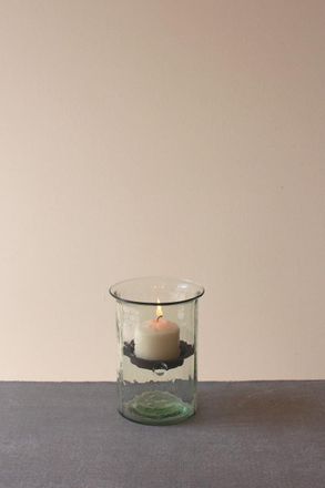 Kalalou Mini Glass Candle Cylinders With Rustic Insert - Small
