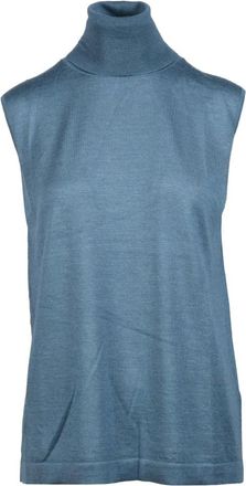 Fabiana Filippi Truien & Vesten, Dames, Blauw, M, Kasjmier, Cashmere Silk Blend Knit Top