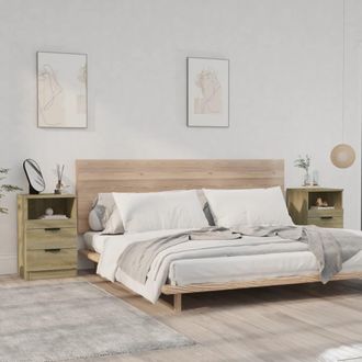 vidaXL Vidaxl - Mesita De Noche 2 Uds Madera Contrachapada Color Roble Sonoma