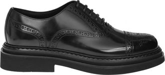 Dolce & Gabbana Premium Zwart Leren Oxford Veterschoenen - Heren - Nette schoenen - Zwart - 41 1/2 EU - Leer - Schoenen