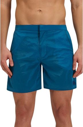 Sundek Back Elastic Waist Swim Trunks in Fjord Blue at Nordstrom, Size Medium