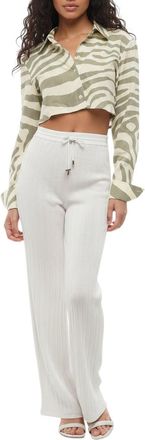 Balmain White Flared Drawstring Pants