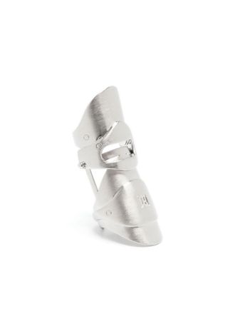Misbhv Anello Armor con logo inciso - Argento