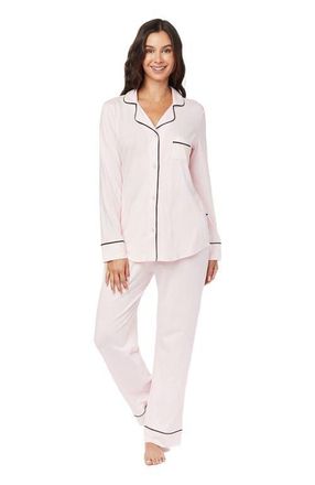 The Cats Pajamas Pima Knit Pajama Set in Pink Moment at Nordstrom, Size X-Small