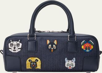 Loewe x Louis Wain Amazona 23 Top-Handle Bag in Denim