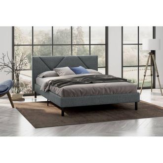 Dmora Cama Doble Ikelos, Somier Para Dormitorio, Ropa De Cama Por Habitaci&oacute;n, Soporte De Colch&oacute;n, Apto Para Colch&oacute;n De 140 X 190 Cm, Gris
