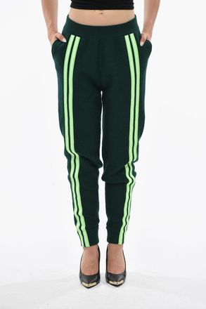 Stella McCartney Joggers in Lana con Bande a Contrasto e Logo Ricamato Stella McCartney