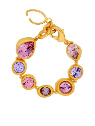Oscar De La Renta crystal-embellished chain-link bracelet - Pink