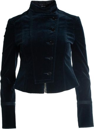 Theory Pre-owned Womens velvet army jacket - Blue Cotton - Size Medium