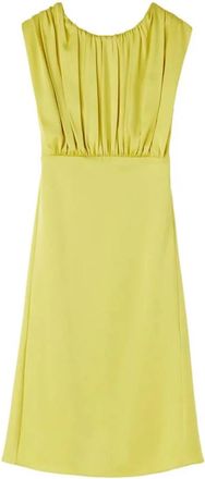 Jil Sander Stijlvolle Jurk - Dames - Casual kleedjes - Geel - S - Satijn - Kleedjes