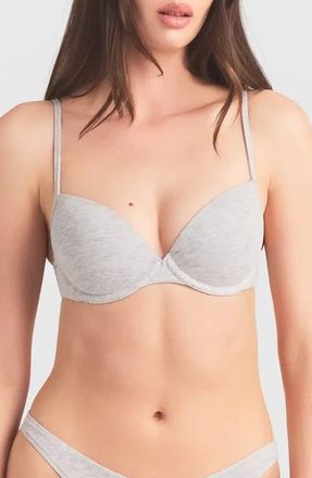 SKIMS Everyday Stretch Cotton T-Shirt Bra in Light Heather Grey at Nordstrom, Size 34A