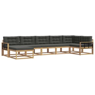 vidaXL Conjunto De Sof&aacute;s De Exterior 7 Pcs Blanco Y Antracita Vidaxl