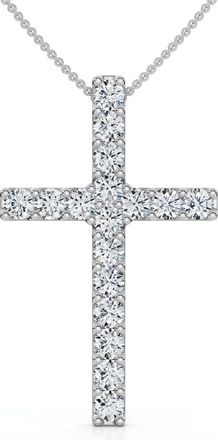 Pompeii3 1Ct Diamond Cross Pendant 1 1/4 Tall Womens 14k Gold 18 Necklace Lab Grown