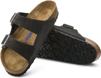 Birkenstock Womens Arizona Soft Footbed Suede Sandals In Velvet Gray