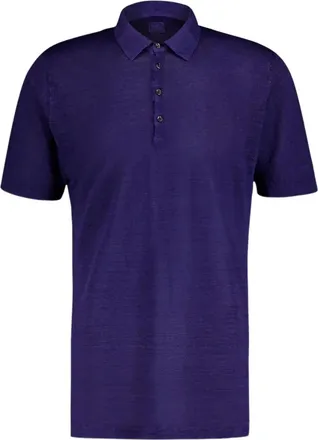120% Lino linen polo shirt - Blue