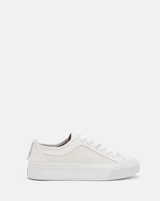 AllSaints Cow Leather Milla Suede Lace Up Trainers, Size: UK 3