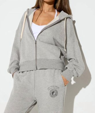 Spiritual Gangster Soul Guide Muse Zip Hoodie In Light Heather Grey