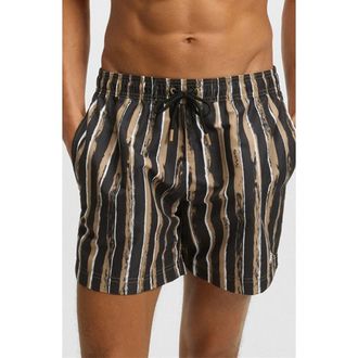 BOSS Print Swim Trunks in Black at Nordstrom Rack, Size Xx-Large
