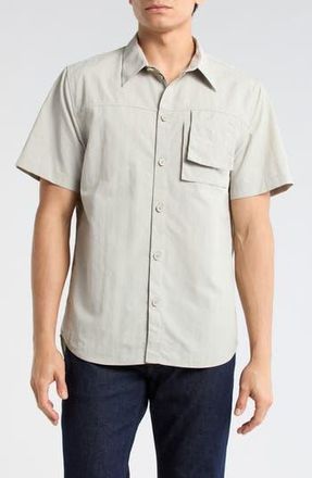 Helmut Lang Layered Pocket Short Sleeve Button-Up Shirt in Stone at Nordstrom Rack, Size X-Large