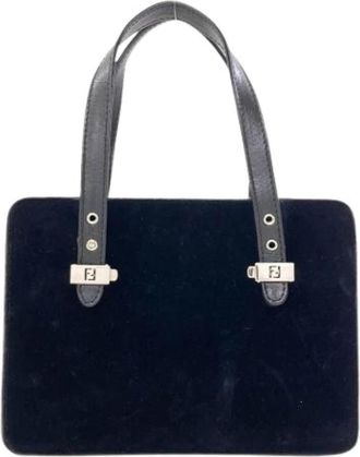 Fendi Pre-owned Vintage Handbag - Dames - Vintage Handtas - Zwart - ONE Size - Su&egrave;de - Vintage
