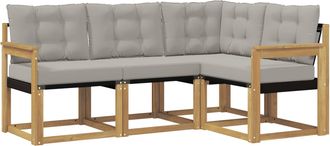 vidaXL Conjunto De Sof&aacute;s De Exterior 4 Uds. Blanco Y Gris Claro Vidaxl