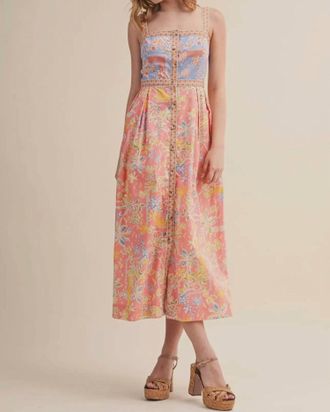 Merci Jillian Midi Dress In Peach Pink