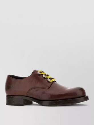 Prada derby lace up shoes round toe leather