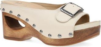 Dansko Adeline Platform Wedge Slide Sandal in Bone Calf at Nordstrom, Size 10.5-11Us