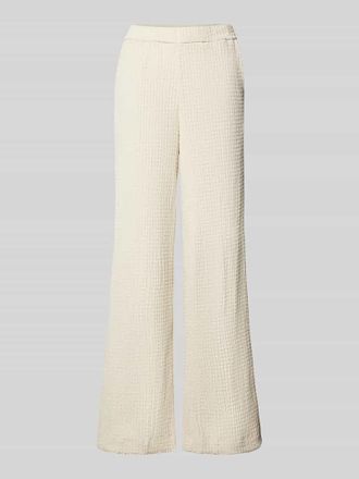 Jake*s Flared Stoffhose mit Strukturmuster in Ecru, Gr&ouml;&szlig;e 36